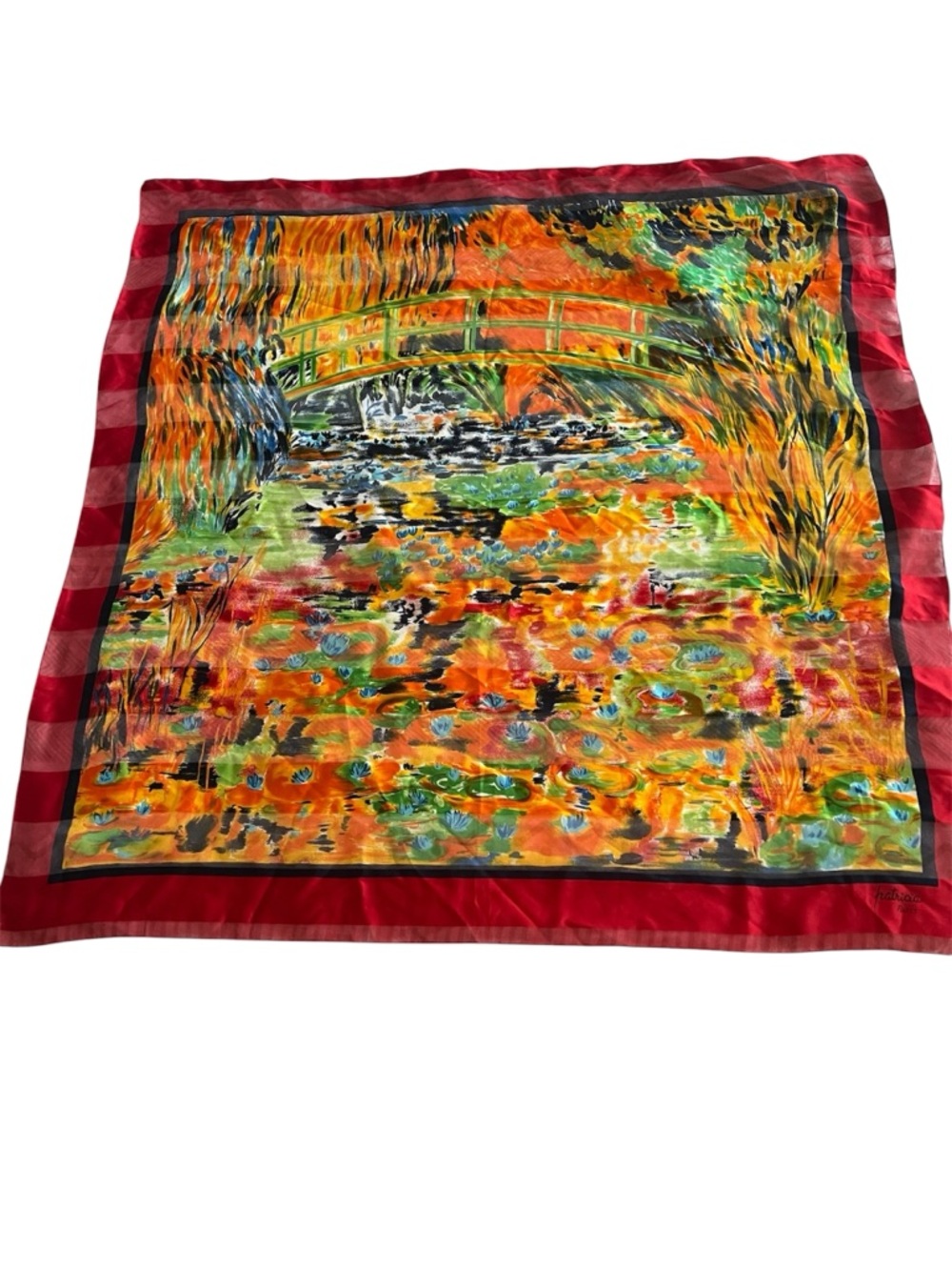 Silk Scarf By Patricia Paris Inspired By Claude Monet’s. Painting  34”x34”